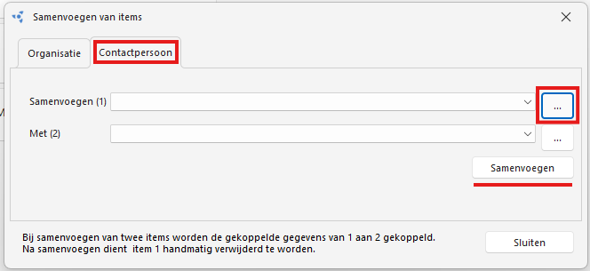 Contactpersonen samenvoegen